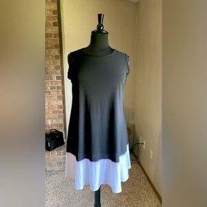 Black and White Sleeveless Midi Dress by Blu Sage Size 18W